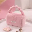 Peluş Makyaj Kozmetik Bakım Malzemesi Çantası ve Kürklü Seyahat Organizer Çanta