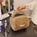 Peluş Makyaj Kozmetik Bakım Malzemesi Çantası ve Kürklü Seyahat Organizer Çanta