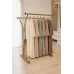 Elbise Askı Stand Gold Renk Kaplama Çift Yönlü Butik Orta Standı ve Askısı V Model
