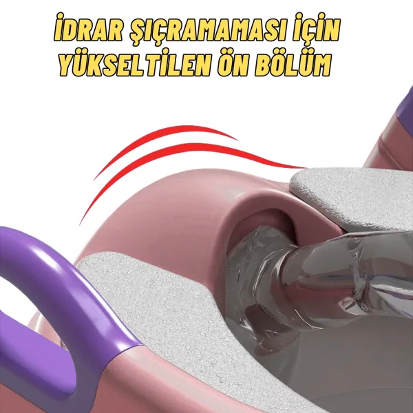 Çocuk Merdivenli Klozet Adaptörü Yükseklik Ayarlı Pratik Tuvalet Eğitici Klozet Oturak Pembe