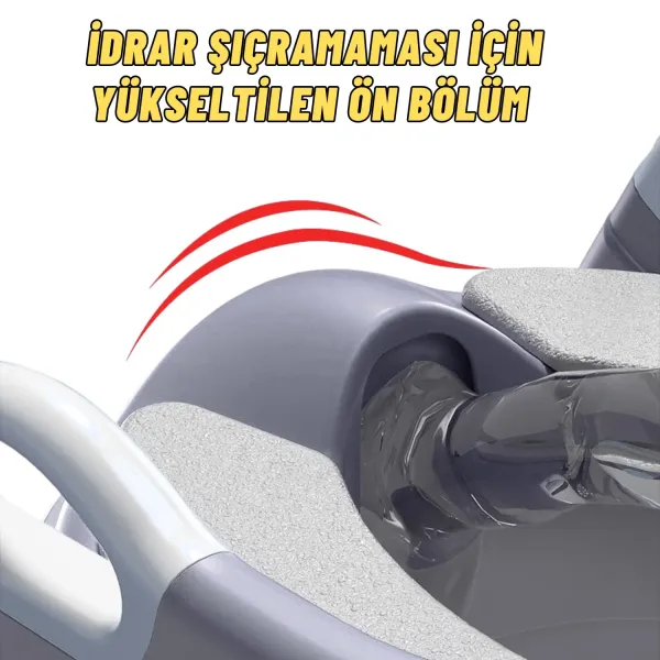 Çocuk Merdivenli Klozet Adaptörü Yükseklik Ayarlı Pratik Tuvalet Eğitici Klozet Oturak Gri