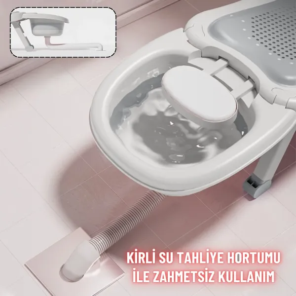 Bebek Banyo Yatağı ve Oturak Yeni Doğan Uyumlu Katlanır Küvet Aparatı Alt Değiştirme ve Mama Sehpası