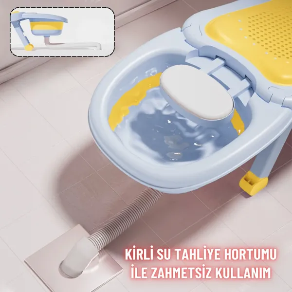 Bebek Banyo Yatağı ve Oturak Yeni Doğan Uyumlu Katlanır Küvet Aparatı Alt Değiştirme ve Mama Sehpası