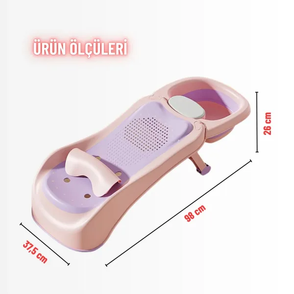 Bebek Banyo Yatağı ve Oturak Yeni Doğan Uyumlu Katlanır Küvet Aparatı Alt Değiştirme ve Mama Sehpası