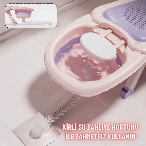 Bebek Banyo Yatağı ve Oturak Yeni Doğan Uyumlu Katlanır Küvet Aparatı Alt Değiştirme ve Mama Sehpası
