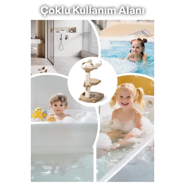 Portatif Bebek Duş Standı Ayarlanabilir Konforlu ve Güvenli Banyo Desteği ve Banyo Oturak