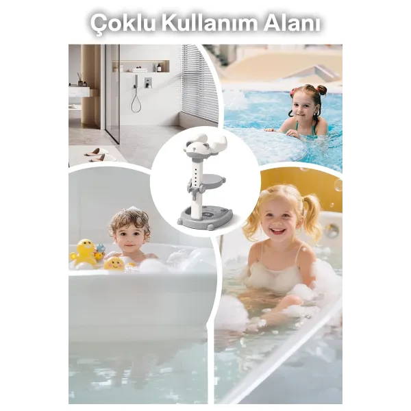 Portatif Bebek Duş Standı Ayarlanabilir Konforlu ve Güvenli Banyo Desteği ve Banyo Oturak