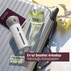 Seyahat Kozmetik Şampuan Vücut Kremi Losyon Taşıma Şişe Seti GRİ