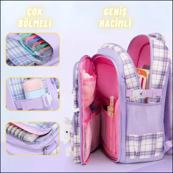 Çocuk Okul Sırt Çantası Ergonomik Özel Tasarım Çok Bölmeli Yeni Nesil Okul Çantası