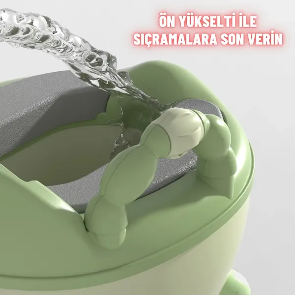 Çocuk Lazımlık Tuvalet Eğitici Taşınabilir Portatif Bebek Tuvaleti Kaymaz Hijyenik YEŞİL