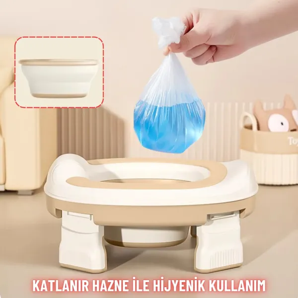 Taşınabilir Lazımlık Çocuk Katlanır Klozet Adaptörü Seyahat Kamp Çocuk Araba Portatif Lazımlık
