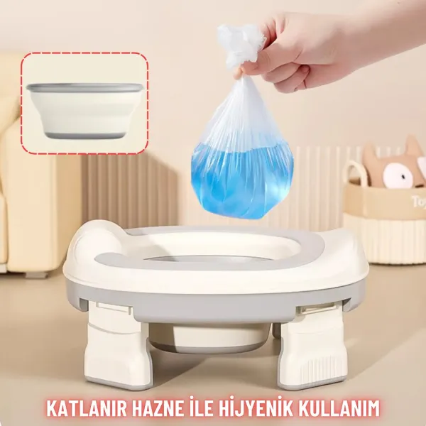 Taşınabilir Lazımlık Çocuk Katlanır Klozet Adaptörü Seyahat Kamp Çocuk Araba Portatif Lazımlık