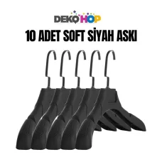 Bayan Ceket Gömlek Askısı SİYAH SOFT Renk 10 ADET 38 Cm Genişlik
