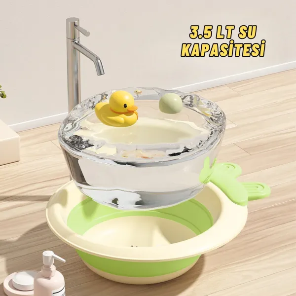 Katlabilir Yenidoğan Bebek ve Çocuk Banyo Yıkama Kovası