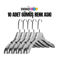Bayan Ceket Gömlek Askısı GÜMÜŞ Renk 10 ADET 38 Cm Genişlik