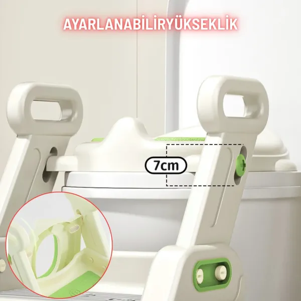 Merdivenli Katlanır Klozet Adaptörü Çocuk Tuvalet Eğitimi ve Banyo Tuvalet Lavabo Yükseltici