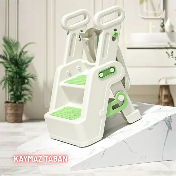 Merdivenli Katlanır Klozet Adaptörü Çocuk Tuvalet Eğitimi ve Banyo Tuvalet Lavabo Yükseltici