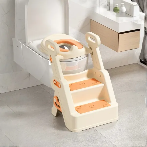 Merdivenli Katlanır Klozet Adaptörü Çocuk Tuvalet Eğitimi ve Banyo Tuvalet Lavabo Yükseltici