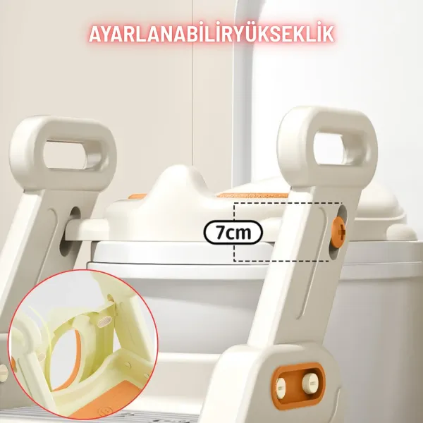 Merdivenli Katlanır Klozet Adaptörü Çocuk Tuvalet Eğitimi ve Banyo Tuvalet Lavabo Yükseltici