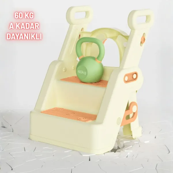Merdivenli Katlanır Klozet Adaptörü Çocuk Tuvalet Eğitimi ve Banyo Tuvalet Lavabo Yükseltici