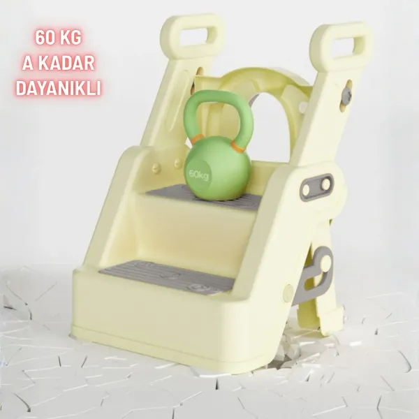 Merdivenli Katlanır Klozet Adaptörü Çocuk Tuvalet Eğitimi ve Banyo Tuvalet Lavabo Yükseltici