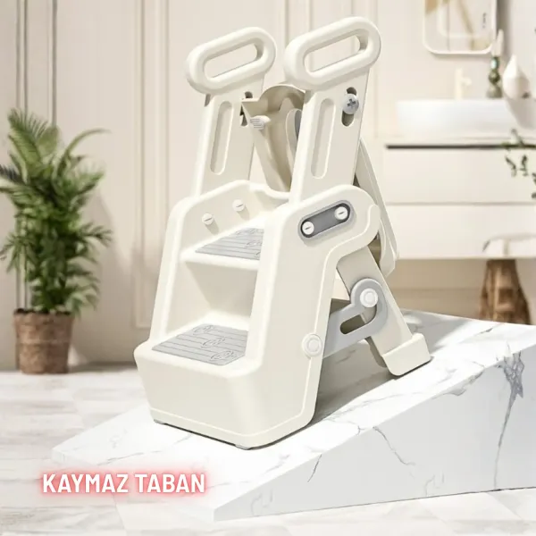Merdivenli Katlanır Klozet Adaptörü Çocuk Tuvalet Eğitimi ve Banyo Tuvalet Lavabo Yükseltici