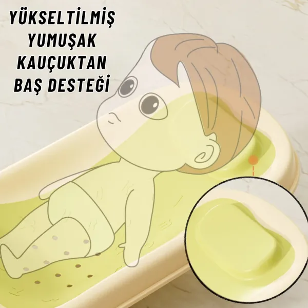 Katlanabilir Silikon Bebek Besleme ve Yıkama Banyo Oturağı Alt Değiştirme Sehpası Yeşil