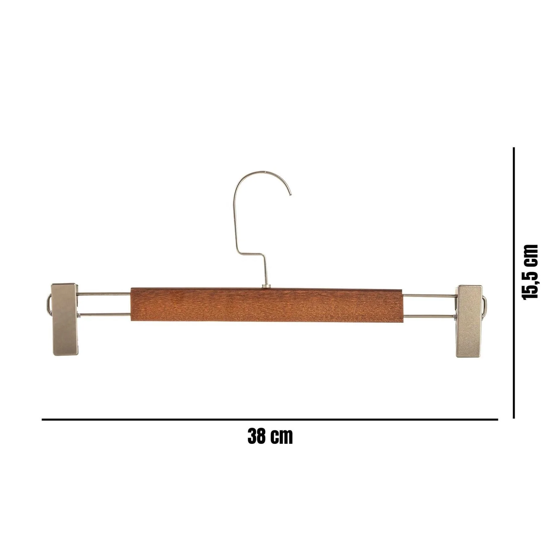 Elbise Pantolon Etek Askısı Ahşap Mandallı Askılık 1. Sınıf Kalite Ahşap Askı AHŞAP CEVİZ RENK 10 AD - görsel 4