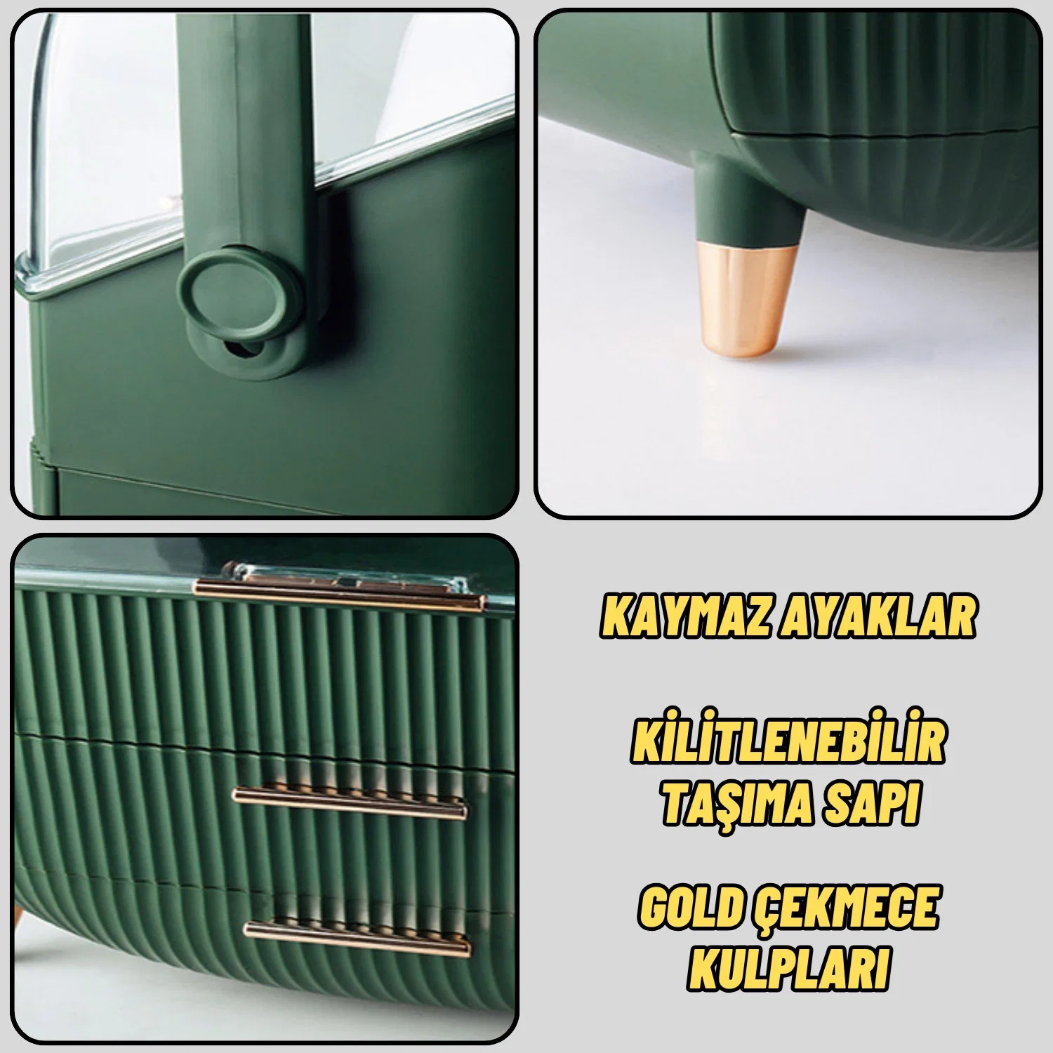 Çekmeceli Makyaj Kutusu Ve Düzenleyici Kozmetik Eşya Masa Üstü Organizer - görsel 5