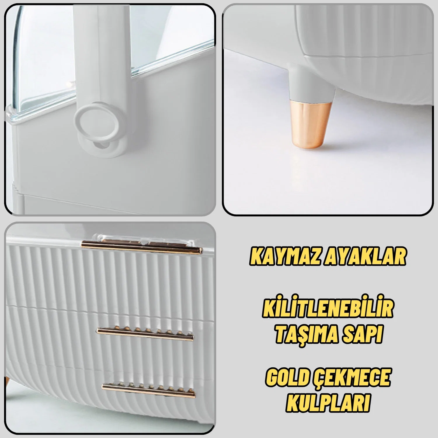 Çekmeceli Makyaj Kutusu Ve Düzenleyici Kozmetik Eşya Masa Üstü Organizer - görsel 5