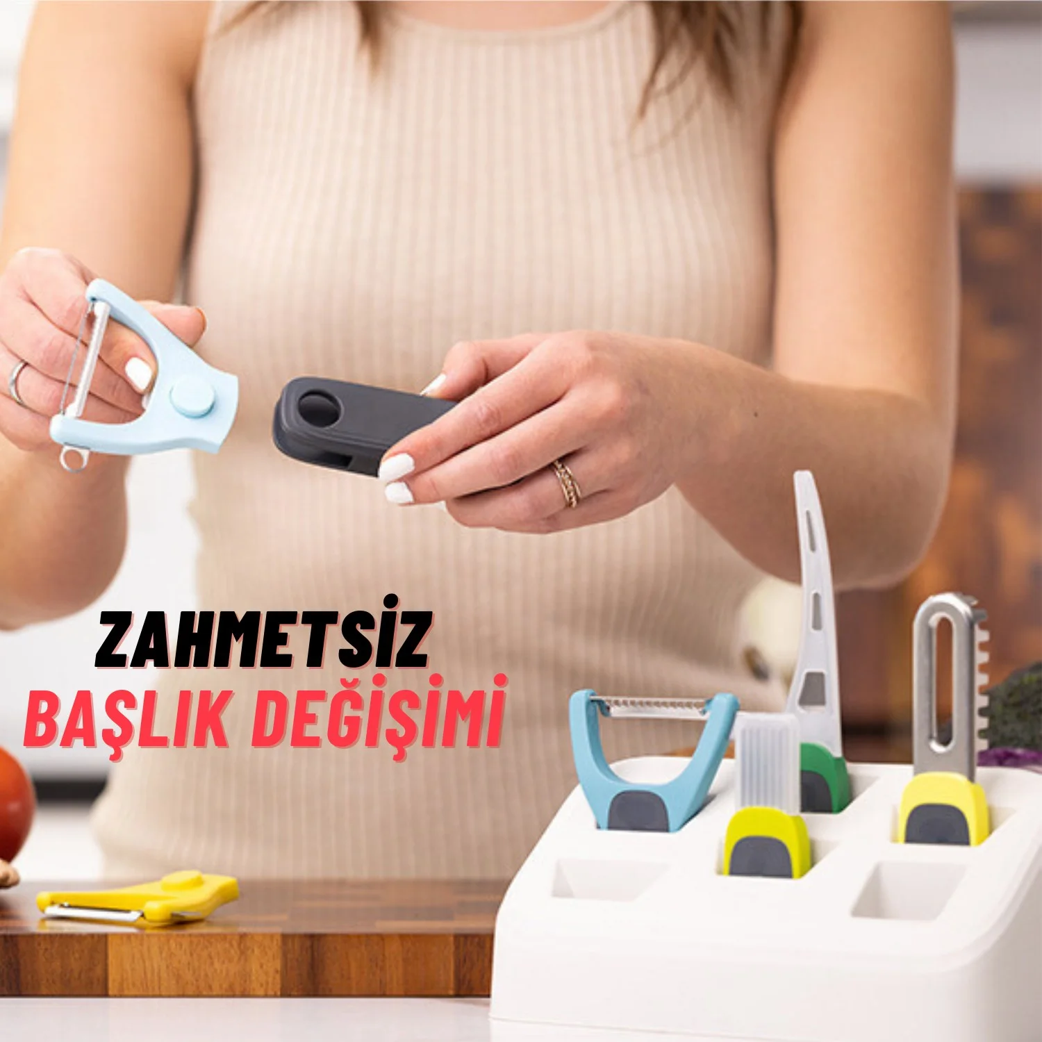 Profesyonel Değişken Başlıklı Sebze Meyve Soyucu Seti, 12 Parça Paslanmaz Çelik - görsel 5