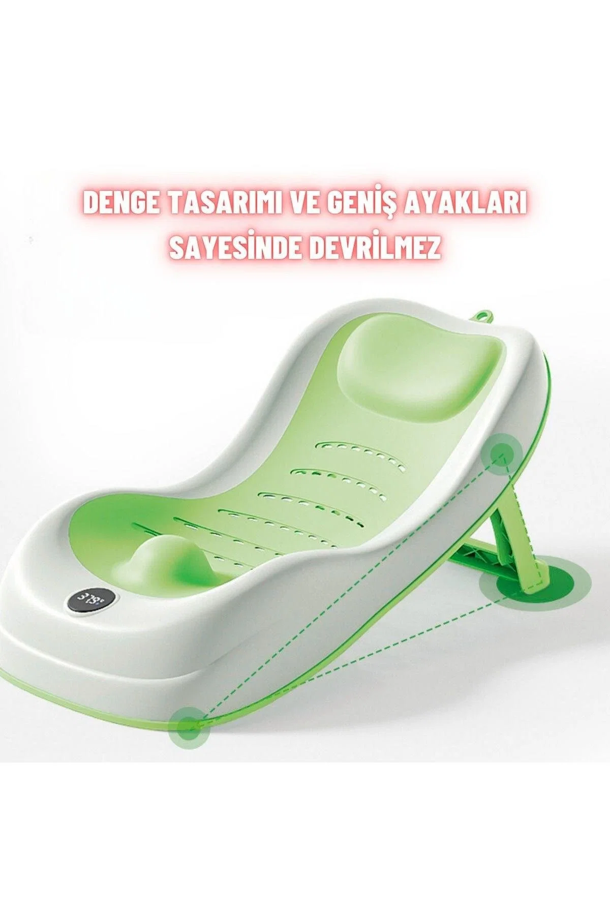 Yenidoğan Bebek Katlanabilir Termometreli Besleme ve Yıkama Banyo Oturağı Alt Değiştirme Sehpası - görsel 4