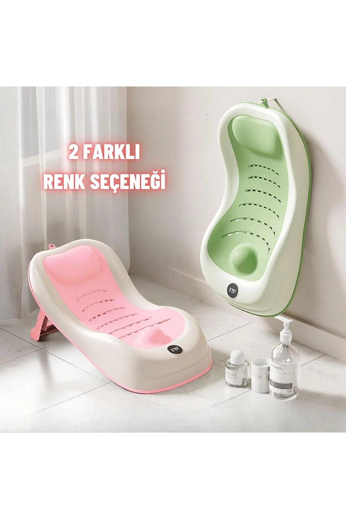 Yenidoğan Bebek Katlanabilir Termometreli Besleme ve Yıkama Banyo Oturağı Alt Değiştirme Sehpası - görsel 8