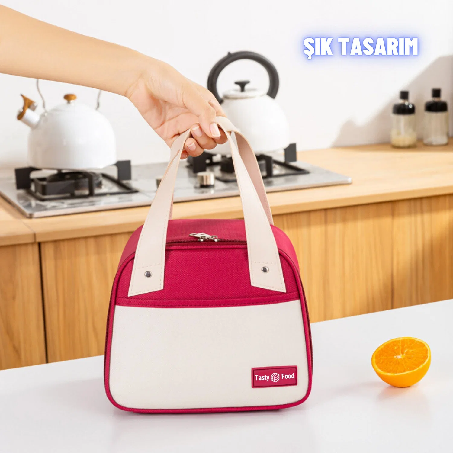 Piknik Çantası Sıcak Soğuk Isı Tutucu Yemek Taşıma, Beslenme ve, Günlük İş Yeri ve Seyahat Yemek Çantası - görsel 7