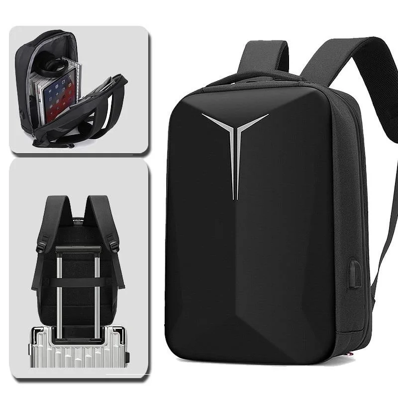 Laptop Sırt Çantası Usb Şarj Girişli iş Seyahat Su Geçirmez Notebook Ipad Ve Evrak Taşıma Çantası SİYAH - görsel 3
