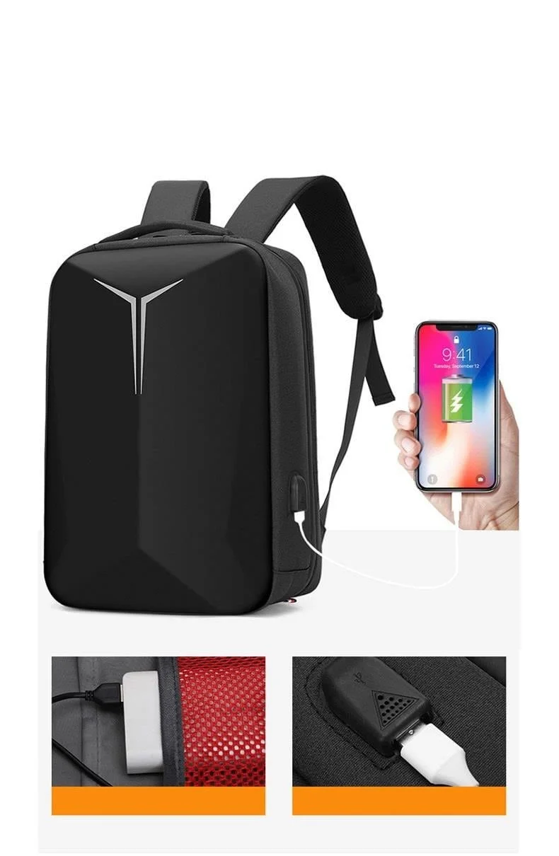 Laptop Sırt Çantası Usb Şarj Girişli iş Seyahat Su Geçirmez Notebook Ipad Ve Evrak Taşıma Çantası SİYAH - görsel 6