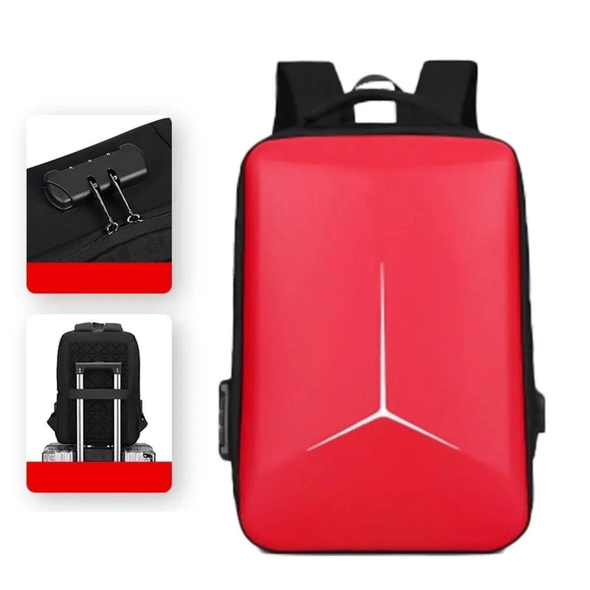 Laptop Notebook Kilitli Sırt Çantası Usb Şarj Ve Kulaklık Girişli Profesyonel iş Seyahat Çantası - görsel 3