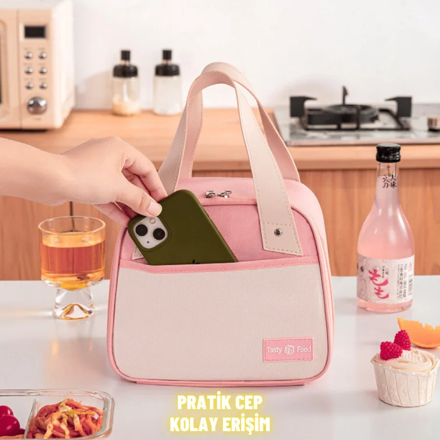 Piknik Çantası Sıcak Soğuk Isı Tutucu Yemek Taşıma, Beslenme ve, Günlük İş Yeri ve Seyahat Yemek Çantası - görsel 3