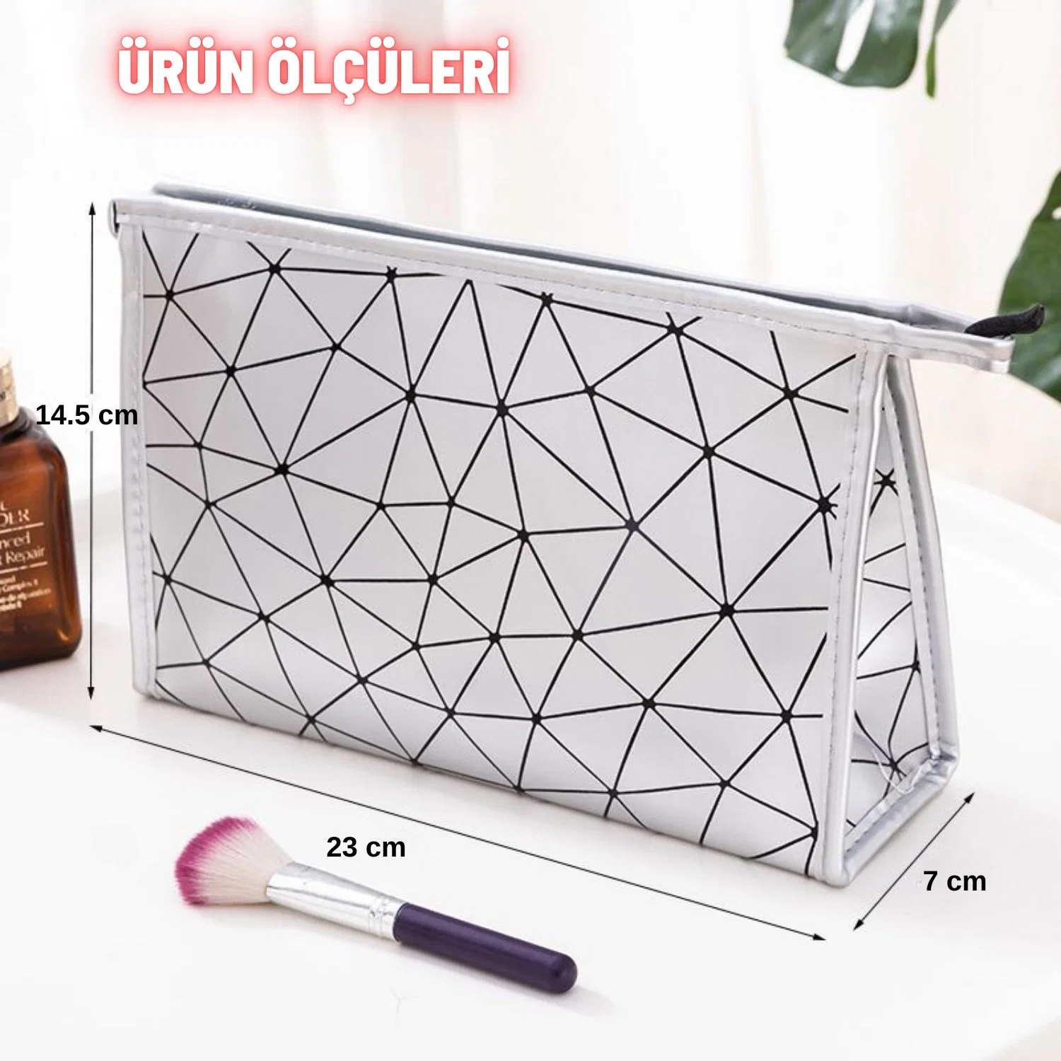 Makyaj Kozmetik Bakım Malzemesi Çantası Organizer Sıvı Dayanıklı Seyahat Çantası - görsel 5