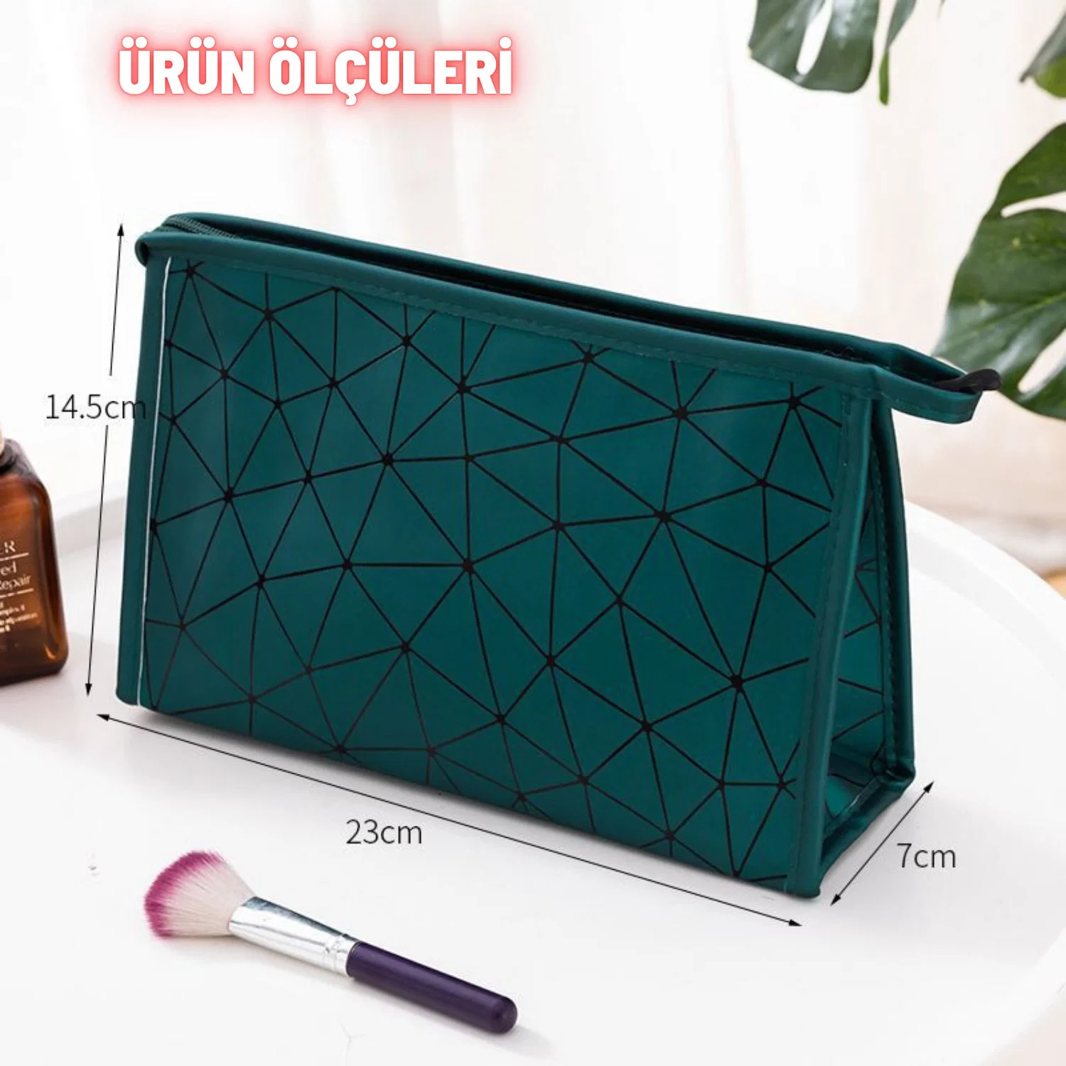 Makyaj Kozmetik Bakım Malzemesi Çantası Organizer Sıvı Dayanıklı Seyahat Çantası - görsel 5