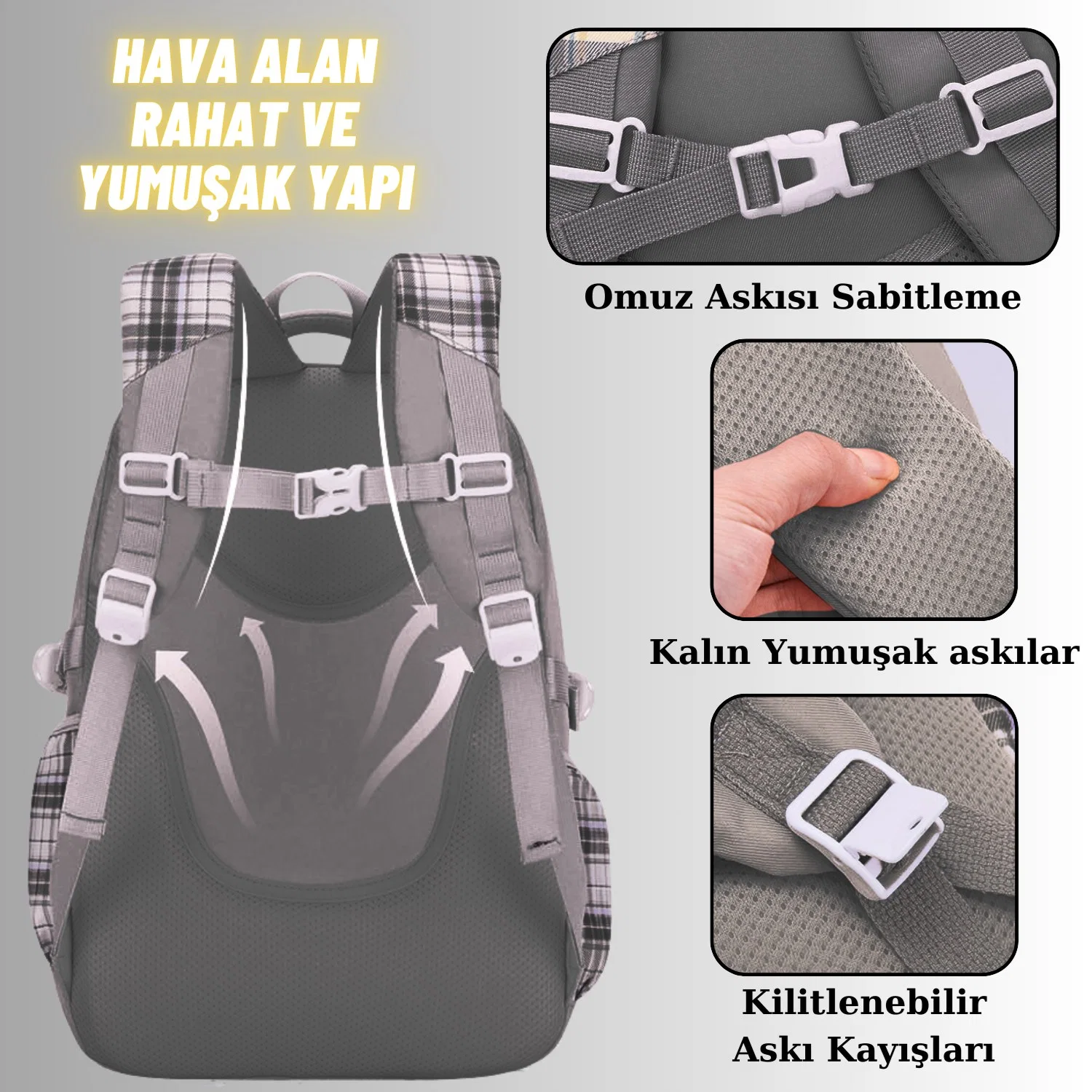 Kız Çocuk Okul Sırt Çantası Ergonomik Özel Tasarım Çok Bölmeli Geniş Kapasite Okul Çantası - görsel 4