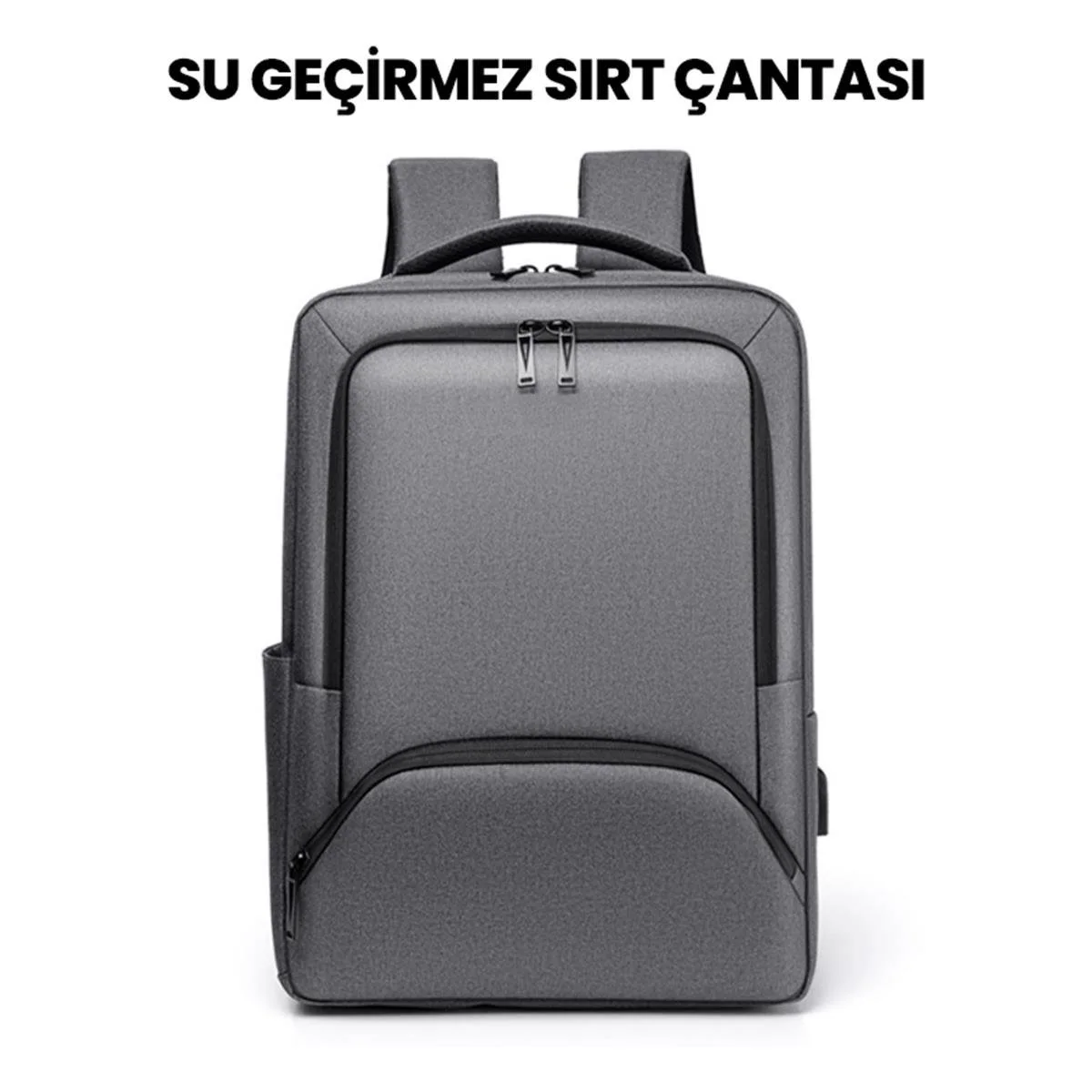 Laptop Sırt Çantası Yeni Nesil Usb Girişli Notebook Ipad ve Günlük Eşya Taşıma Çantası GRI - görsel 5