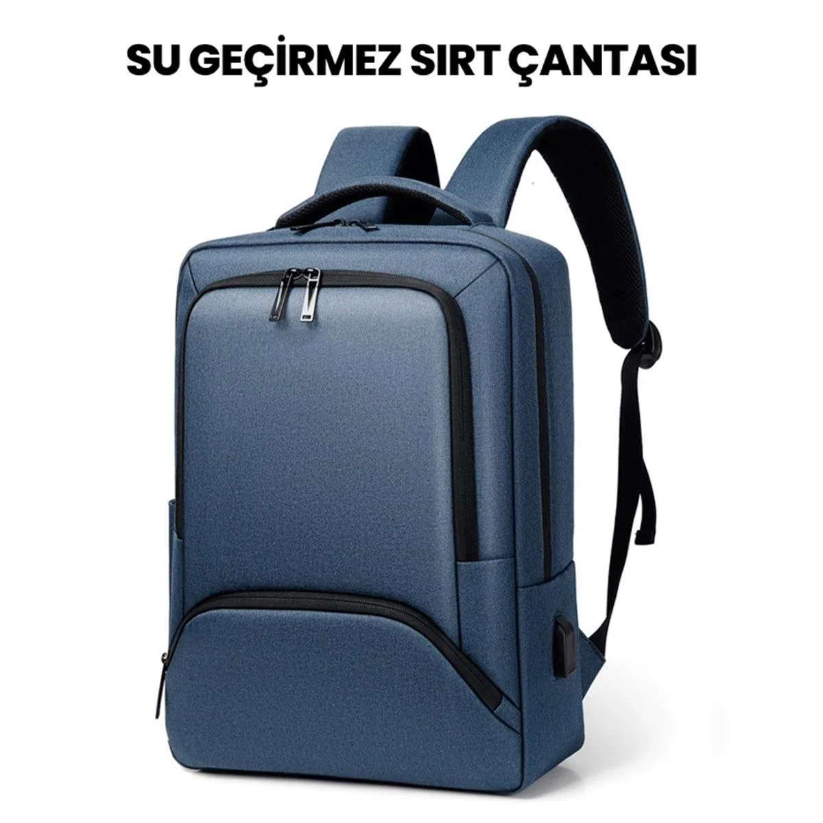 Laptop Sırt Çantası Yeni Nesil Usb Girişli Notebook Ipad ve Günlük Eşya Taşıma Çantası MAVİ - görsel 6