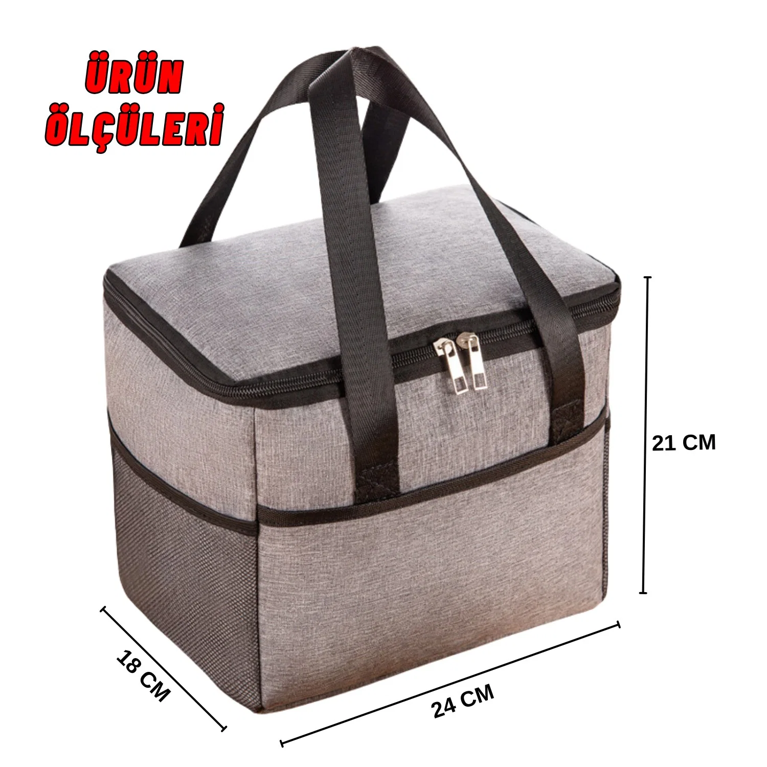 Yemek Taşıma Ve Piknik Çantası 10 Litre Isı Yalıtımlı Sıcak Soğuk Beslenme Taşıma Çantası - görsel 3