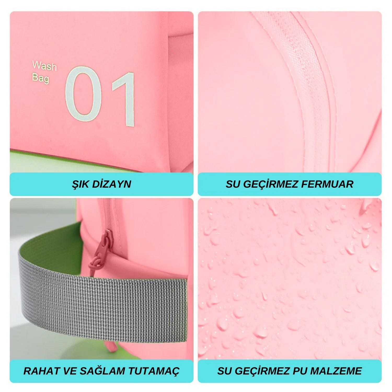 Makyaj Malzemesi Sıvı Dayanıklı Pvc Seyahat Plaj Havuz Fitness Kozmetik Taşıma Çantası - görsel 3