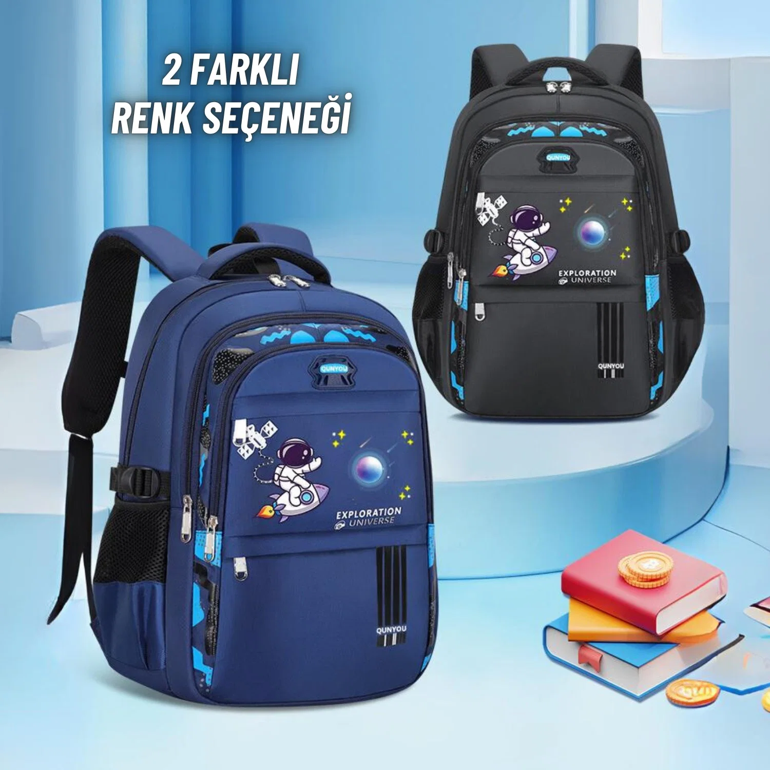 Erkek Çocuk İlkokul Anaokul Sırt Çantası Çok Bölmeli Ergonomik Yeni Nesil Tasarım Sırt Çantası - görsel 8