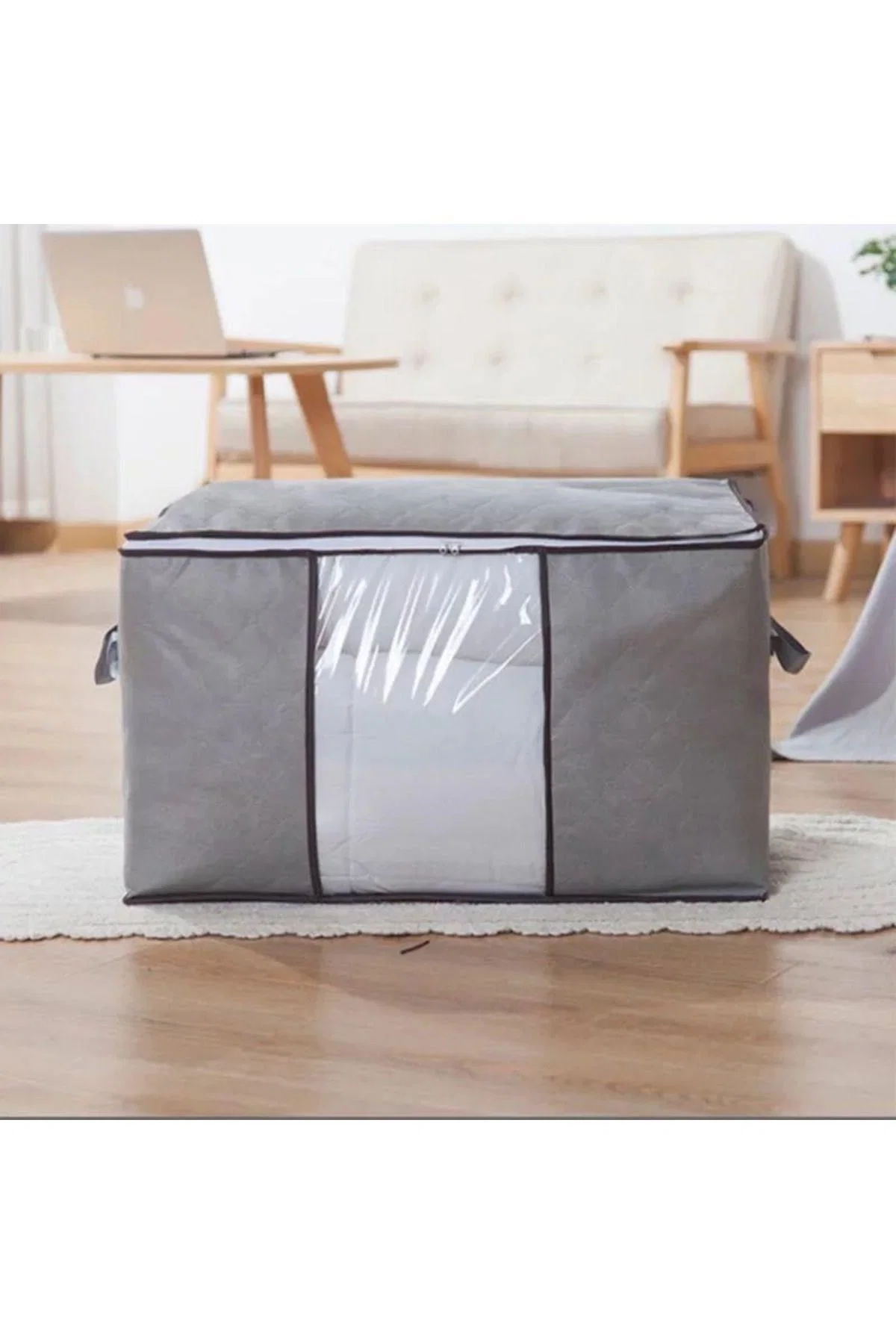 Pencereli Saklama Hurcu 3 AD Yastık Yorgan Kıyafet Hurç Dolap İçi Ve Baza Altı Kullanım 60X42X36 CM - görsel 2