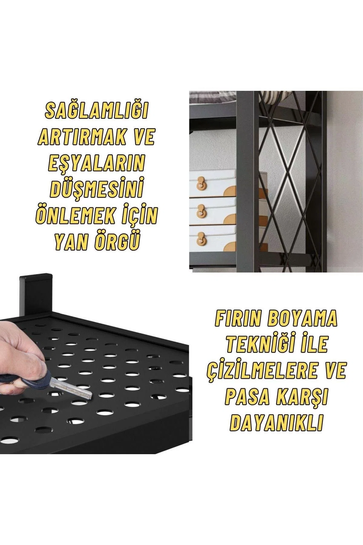 Katlanabilir Depo Rafı Mutfak Kiler Çiçeklik Tekerlekli Depolama Ve Düzenleme Rafı 161x71x34 cm - görsel 7