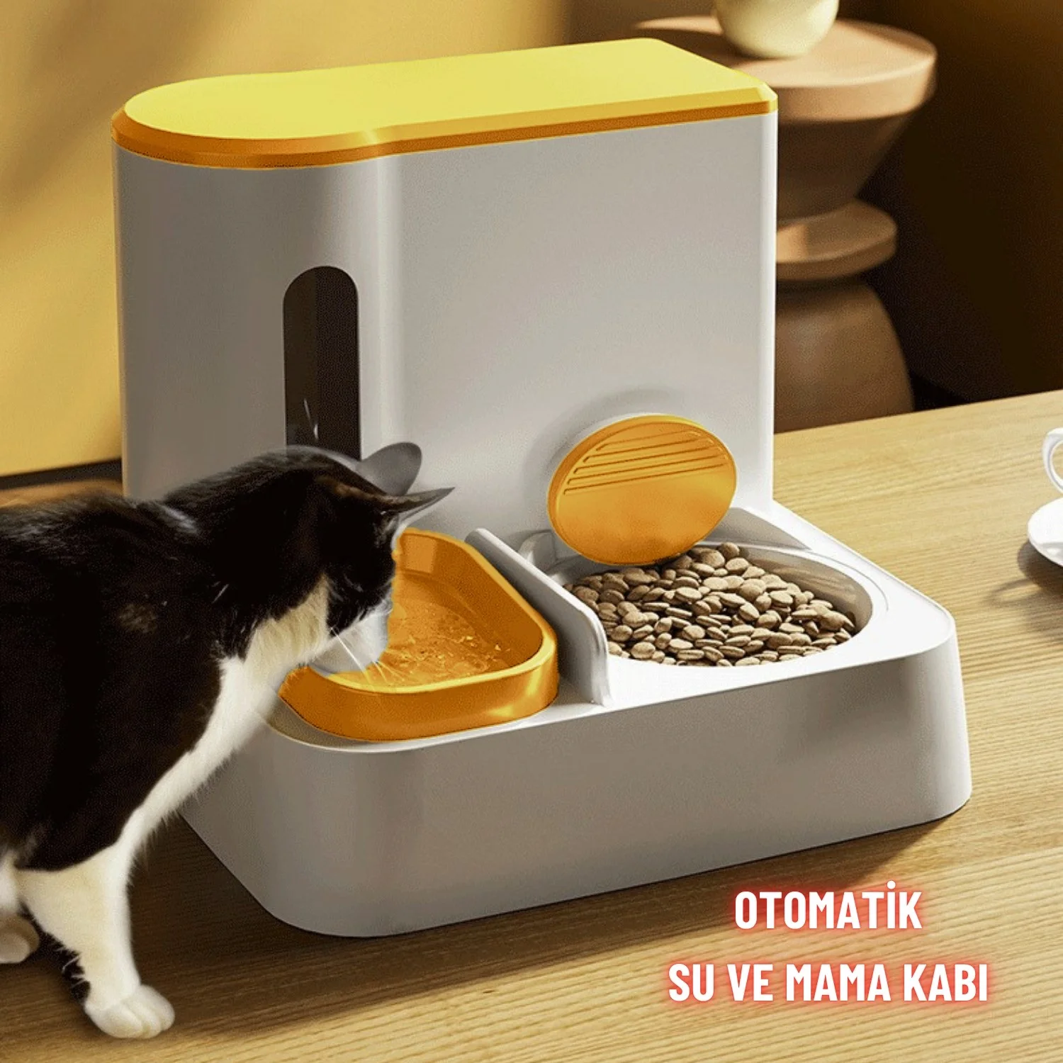 Kedi Köpek Mama Ve Su Kabı Paslanmaz Çelik Kase Otomatik Su Denge Akıcı Mama Besleme Kolay Temizlik - görsel 2