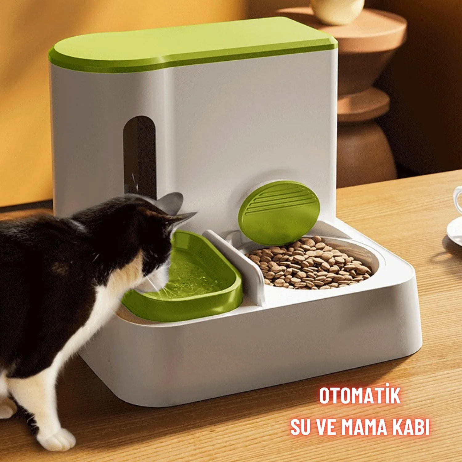 Kedi Köpek Mama Ve Su Kabı Paslanmaz Çelik Kase Otomatik Su Denge Akıcı Mama Besleme Kolay Temizlik - görsel 2